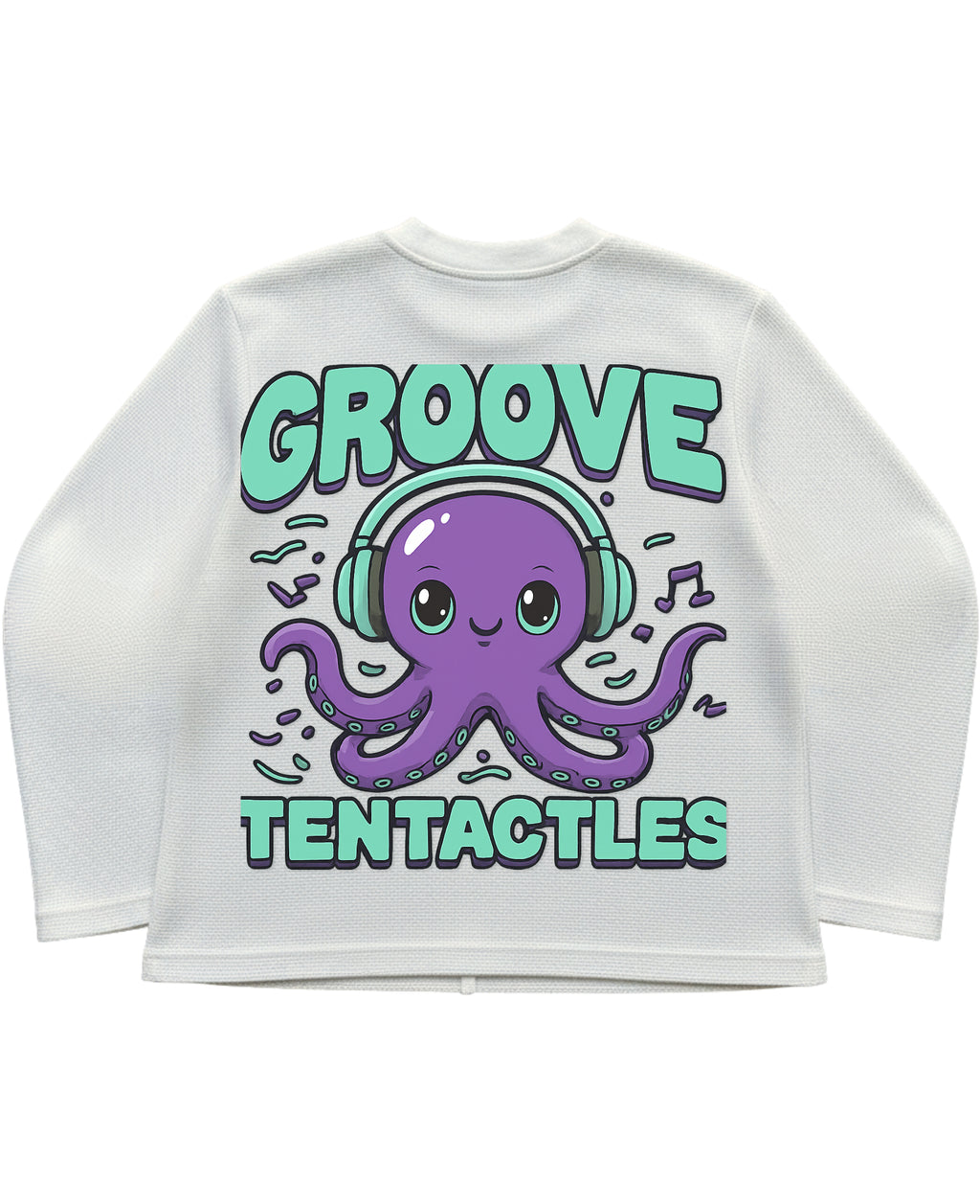 Off-white waffle knit oversized full-sleeve Back Design